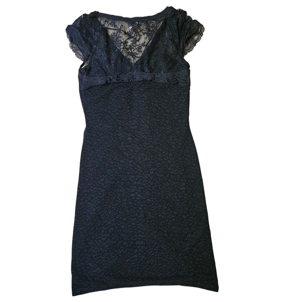 Free People Black Lace V-Neck Mini Dress Size XS